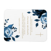 Magnet Flexible Belle Croix Florale Bleue Confirmation (Horizontal)
