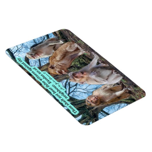Magnet Flexible Belle Écriture de singe Macaque Exode 20:16 (Côté Droit)