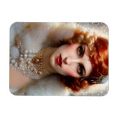 Magnet Flexible Belle femme en blanc (Horizontal)