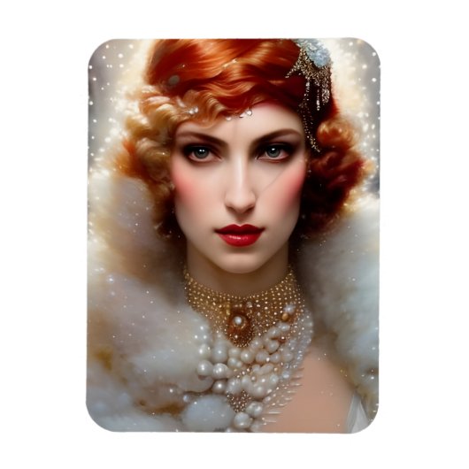 Magnet Flexible Belle femme en blanc (Vertical)