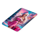 Magnet Flexible Belle fille de Noël rose 01 (Côté Gauche)