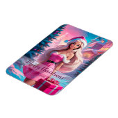 Magnet Flexible Belle fille de Noël rose 01 (Côté Gauche)