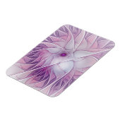 Magnet Flexible Belle Fleur Rose Moderne Art Fractal Abstrait (Côté Gauche)