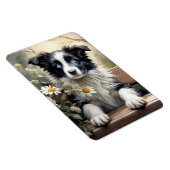 Magnet Flexible Belle Frontière Collie Fleurs de Chien Réfrigérate (Côté Droit)