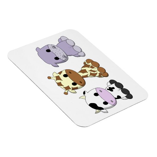 Magnet Flexible Belle girafe de vache en hippo dessin animé (Côté Droit)