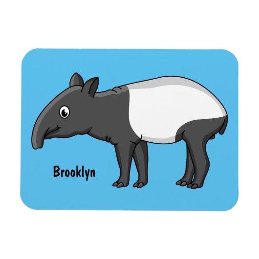 Magnet Flexible Belle illustration de tapir de dessin animé (Horizontal)
