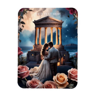 Magnet Flexible Belle mariée et marié debout au bord de la mer