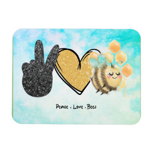 Magnet Flexible Belle Paix Aimer Les Abeilles