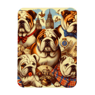 Magnet Flexible Belle peinture anglaise de Bulldog
