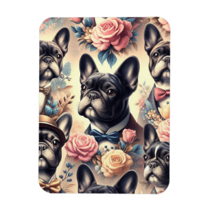 Magnet Flexible Belle peinture Vintage de Bulldog