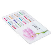 Magnet Flexible Belle Peony Rose | Calendrier floral 2021 (Côté Droit)