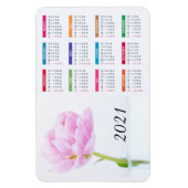 Magnet Flexible Belle Peony Rose | Calendrier floral 2021 (Vertical)