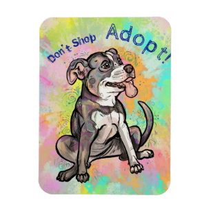 Magnet Flexible Belle Pit Bull "Adoptez !, ne faites pas de shoppi
