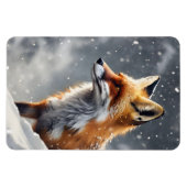 Magnet Flexible Belle Renard en Neige (Horizontal)