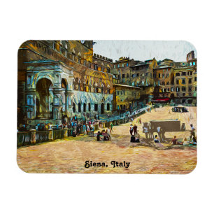 Magnet Flexible Belle Siena Italie Ville Peinture à l'huile