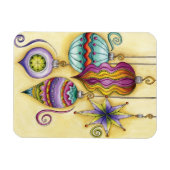 Magnet Flexible Belle Verre Colorée Ornements de Noël (Horizontal)