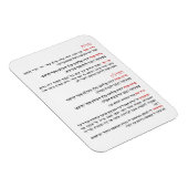 Magnet Flexible Bénédiction hébraïque pour Tallit et Tefillin (Côté Droit)