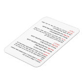 Magnet Flexible Bénédiction hébraïque pour Tallit et Tefillin (Côté Gauche)