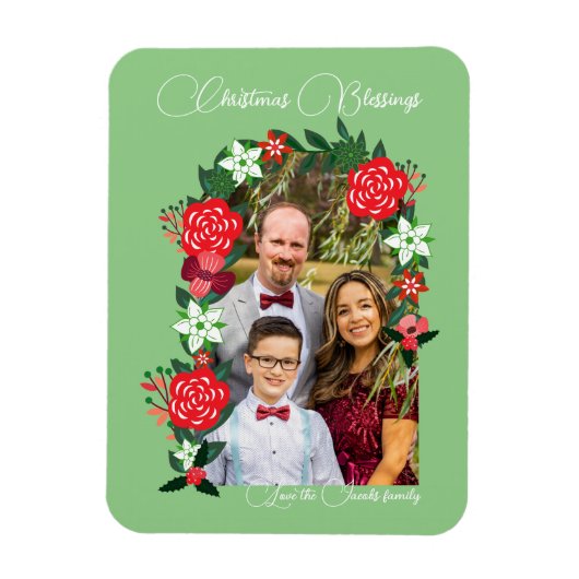 Magnet Flexible Bénédictions de Noël Floral (Vertical)