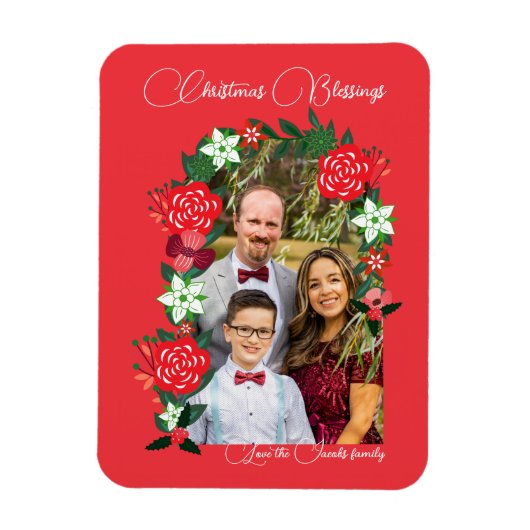 Magnet Flexible Bénédictions de Noël Floral (Vertical)