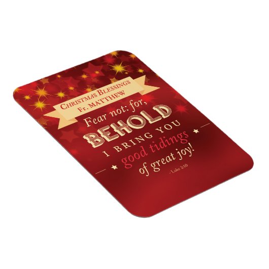 Magnet Flexible Bénédictions de Noël pour Prêtre Étoiles Rouges et (Côté Droit)