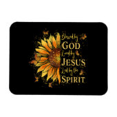 Magnet Flexible Béni Par Dieu - Aimé Par Jésus, Tournesol (Horizontal)