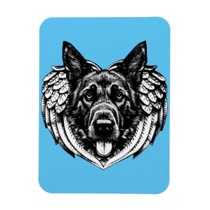 Magnet Flexible berger allemand Angel tête de chien illustration