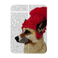 Berger allemand en Casquette laine rouge