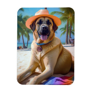 Magnet Flexible Berger d'Anatolie sur la plage, cadeau d'été pour