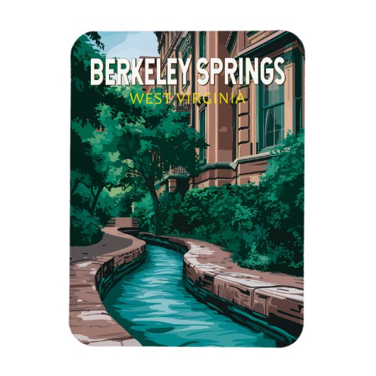 Magnet Flexible Berkeley Springs West Virginia Illustration Voyage (Vertical)
