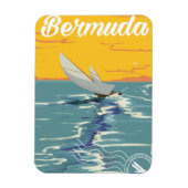 Magnet Flexible Bermudes poster de voyage vintage voile (Vertical)