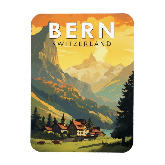 Magnet Flexible Berne Suisse Travel Art Vintage (Vertical)