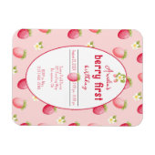 Magnet Flexible Berry First Birthday Strawberry Invitation (Horizontal)