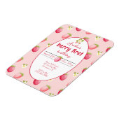 Magnet Flexible Berry First Birthday Strawberry Invitation (Côté Gauche)