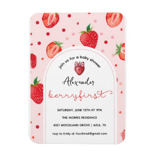 Magnet Flexible Berry premier anniversaire, 1er anniversaire fête 