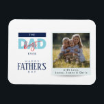 Magnet Flexible Best Dad Ever Blue Happy Father’s Day Photo<br><div class="desc">Celebrate Dad with this blue Father’s Day photo magnet designed as a sweet gift from his children. The design features the message “Best Dad Ever” with a cheerful “Happy Father’s Day” greeting, creating a simple and meaningful way for kids to show their love. Add a favorite photo and personalize it...</div>