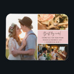 Magnet Flexible Best Day Ever Photo Collage Pink Thank You<br><div class="desc">Pink and black "best day ever" design wedding thank you magnets featuring three of your favorite wedding photos. Show your family and friends your appreciation for being a part of your wedding celebration with one of these beautiful keepsakes. Customize with your short message and names. Contact me through the button...</div>
