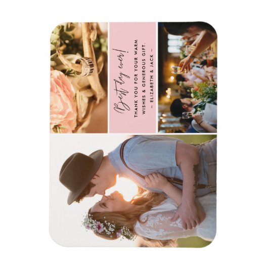 Magnet Flexible Best Day Ever Photo Collage Pink Thank You (Vertical)