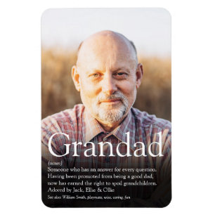 Magnet Flexible Best Ever Grandpa, Grandad, Papa Definition Photo