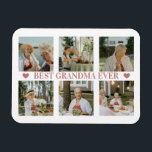 Magnet Flexible Best Grandma Ever Photo Collage – Gift with Hearts<br><div class="desc">Add a heartfelt touch to any magnetic surface with this personalized flexible photo magnet. Featuring your favorite photos in a warm collage and the message “Best Grandma Ever” centered with two sweet heart accents, this magnet is both practical and sentimental. Perfect for Grandma, Nana, or Nonna, this custom magnet is...</div>