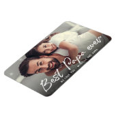 Magnet Flexible BEST PAPA JAMAIS Moderne Script photo (Côté Gauche)