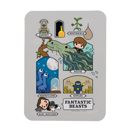 Magnet Flexible Bêtes De Cartoon Dans Les Habitats (Vertical)