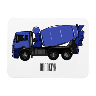 Magnet Flexible Béton mélange camion de transport caricature