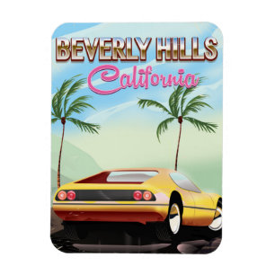 Magnet Flexible Beverly Hills Californie affiche de voyage rétro