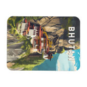 Magnet Flexible Bhoutan Illustration Voyage Art Vintage (Horizontal)