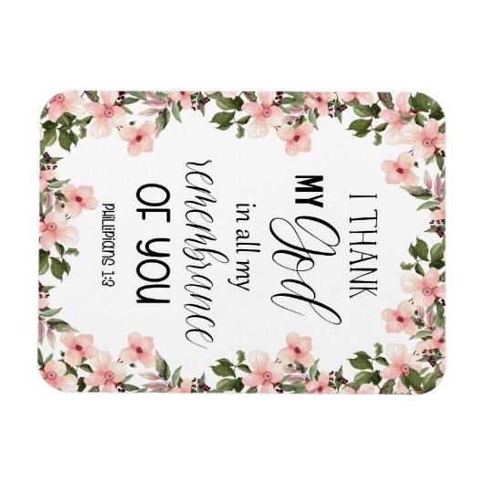 Magnet Flexible Bible verse Floral (Horizontal)
