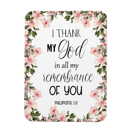 Magnet Flexible Bible verse Floral (Vertical)