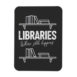 Magnet Flexible Bibliothèques où Shhh se produit Livre drôle de le