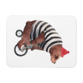 Magnet Flexible Bicyclette Ours amusant (Horizontal)