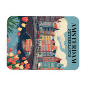 Magnet Flexible Bicyclettes Vintage voyage Amsterdam Pays-Bas (Horizontal)